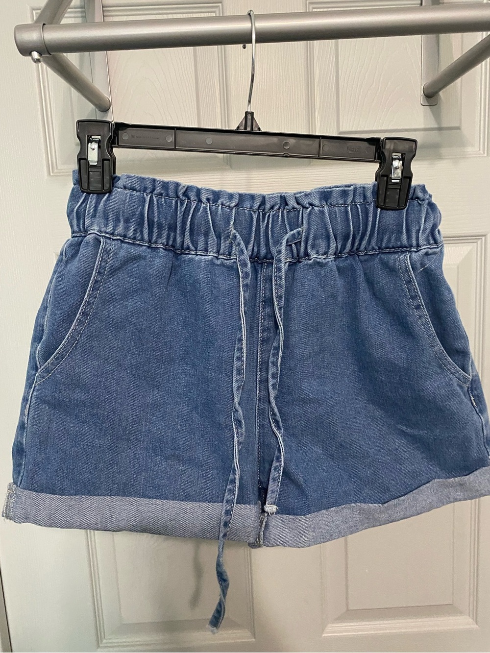 SHEIN Blue Elastic Waist Denim Shorts